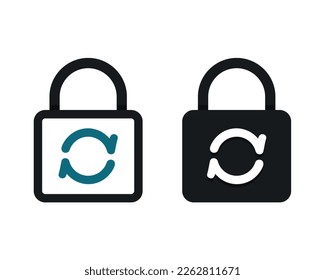 Padlock sync icon. Illustration vector