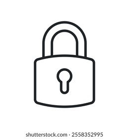 Padlock thin line icons. Perfect pixel on transparent background