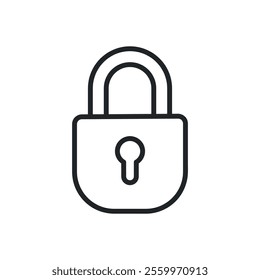 Padlock thin line icons. Perfect pixel on transparent background