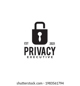 Padlock tie logo design vector template