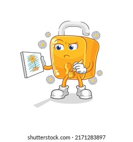 the padlock traditional painter cartoon character vector