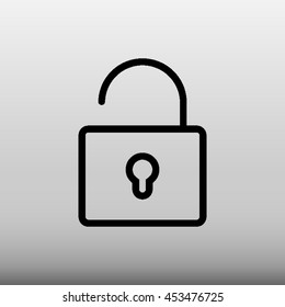 Padlock Unlocked Vector Icon Illustration