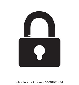 diseño simple y en blanco y negro del vector de candado