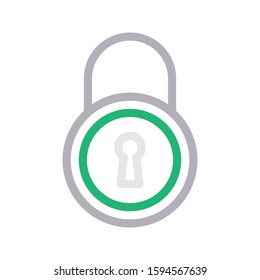 padlock vector color line icon 
