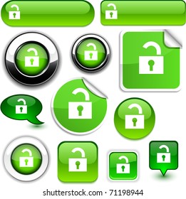 Padlock vector glossy icons.