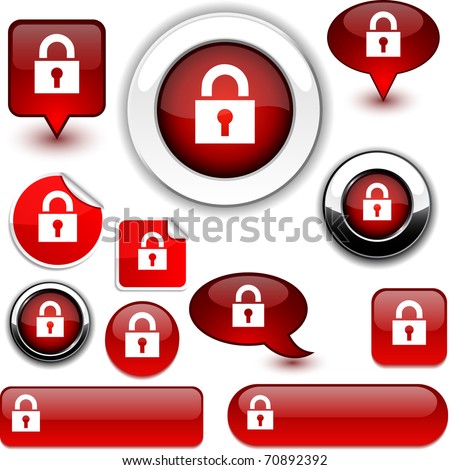 Padlock vector glossy icons.