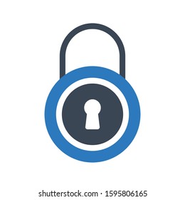 padlock vector glyph color icon 