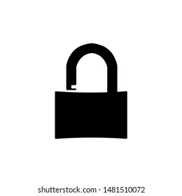 Padlock vector icon. The glyph padlock protection icon for design, web design, UI, Business, Infographics and others.