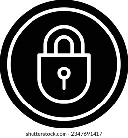 Estilo de glifo del icono del vector de bloqueo