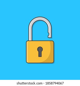 Padlock Vector Icon Illustration. Security Flat Icon