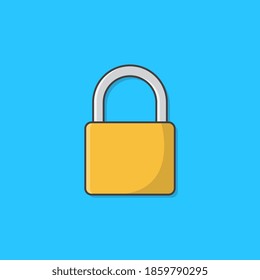 Padlock Vector Icon Illustration. Security Flat Icon