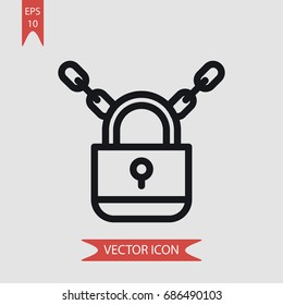 Padlock vector icon, illustration symbol