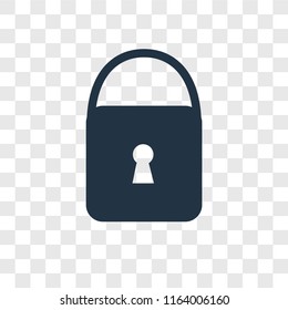 Padlock vector icon isolated on transparent background, Padlock logo concept