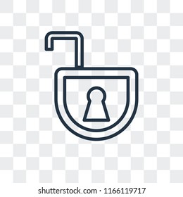 Padlock vector icon isolated on transparent background, Padlock logo concept