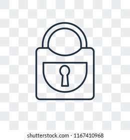 Padlock vector icon isolated on transparent background, Padlock logo concept