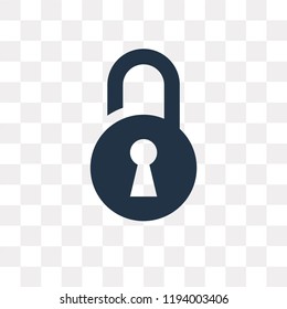 Padlock vector icon isolated on transparent background, Padlock transparency concept can be used web and mobile