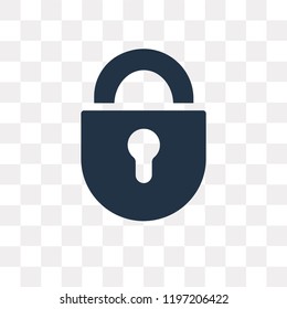 Padlock vector icon isolated on transparent background, Padlock transparency concept can be used web and mobile