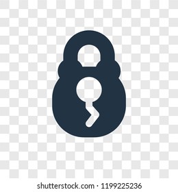 Padlock vector icon isolated on transparent background, Padlock transparency logo concept