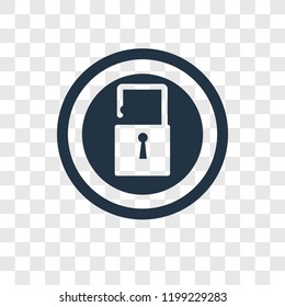 Padlock vector icon isolated on transparent background, Padlock transparency logo concept