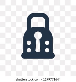 Padlock vector icon isolated on transparent background, Padlock transparency concept can be used web and mobile