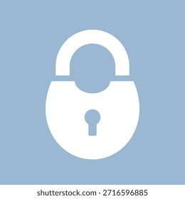 Icono de Vector de candado sobre fondo azul