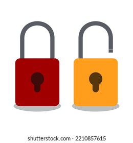 Padlock Vector Icon, Lock And Unlock Symbol.