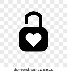 Padlock vector icon on transparent background, Padlock icon