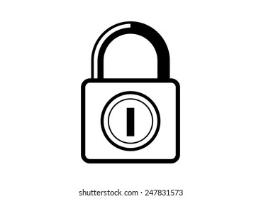 Padlock vector icon on white background