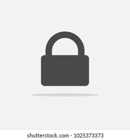padlock vector icon with shadow