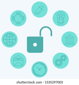 Padlock vector icon sign symbol