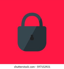 Padlock Vector Icon, The symbol of lock on colorful background. Simple, modern flat vector illustration for mobile app, website or desktop app