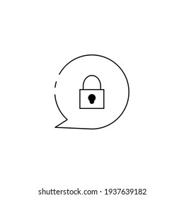  padlock Vector Illustration, padlock in bubblechat icon design vector template, charging  vector icon flat design for website, symbol, logo, icon, sign, app, UI