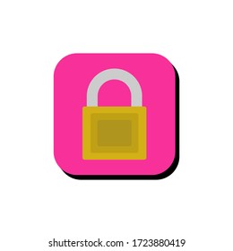Icono de ilustración vectorial Padlock. Icono de candado en forma bidimensional. El concepto de seguridad y protección mediante un icono de llave y candado.