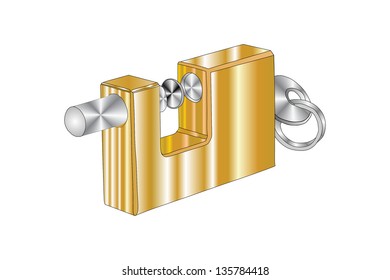 Padlock Vector Illustration Isolated On White Stock Vector (Royalty ...