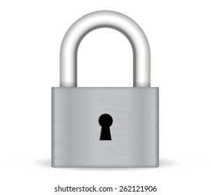 Padlock. Vector Illustration isolated on white background.