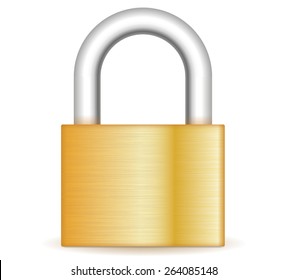 Padlock. Vector Illustration isolated on white background.