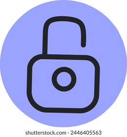 padlock vector isolated bright purple background