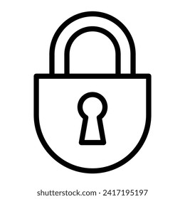 Padlock Vector Line Icon Design