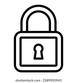 Padlock Vector Line Icon Design For Personal And Commercial Use