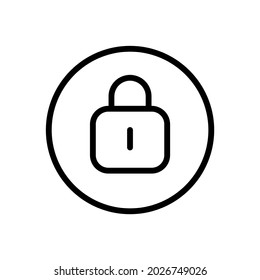 Padlock vector line icon . Editable Stroke