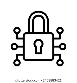 padlock vector line icon symbol
