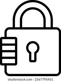 Padlock Vector Lineal Icon On White Background.