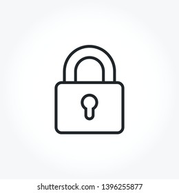 Padlock vector out line icon