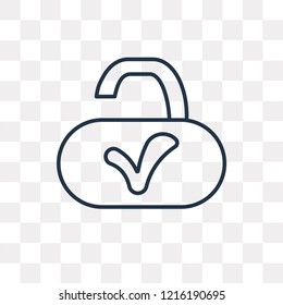 Padlock vector outline icon isolated on transparent background, high quality linear Padlock transparency concept can be used web and mobile