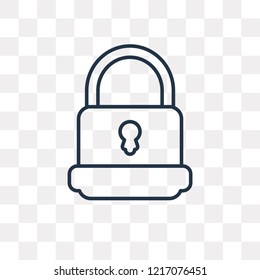Padlock vector outline icon isolated on transparent background, high quality linear Padlock transparency concept can be used web and mobile