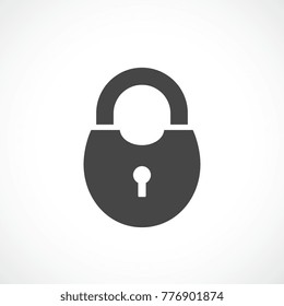 Padlock vector silhouette pictogram isolated on white background