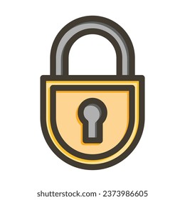 Padlock Vector Thick Line Filled Colors Icon For Personal And Commercial Use.
