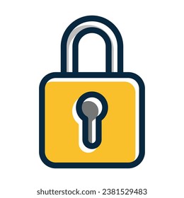 Padlock Vector Thick Line Filled Dark Colors Icons For Personal And Commercial Use.
