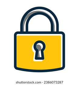Padlock Vector Thick Line Filled Dark Colors Icons For Personal And Commercial Use.
