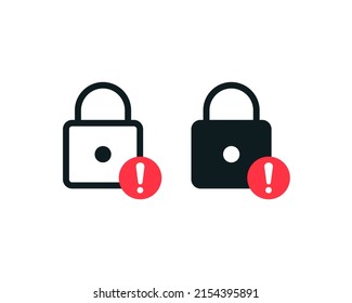 Padlock warning error sign. Vector illustration